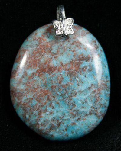 Blue Fossil Coral Pendant - Million Years Old #7701